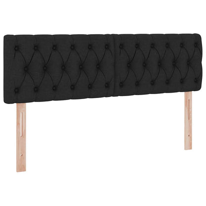 Letto con contenitore e LED con led Nero 140 x 200 cm Tessuto | homemem39