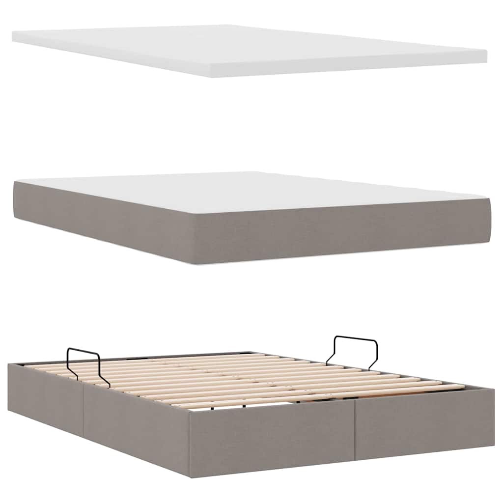 Letto con contenitore e LED con led Talpa 140 x 200 cm Tessuto | homemem39