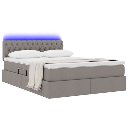Letto con contenitore LED e materasso Tortora 140 x 200 cm