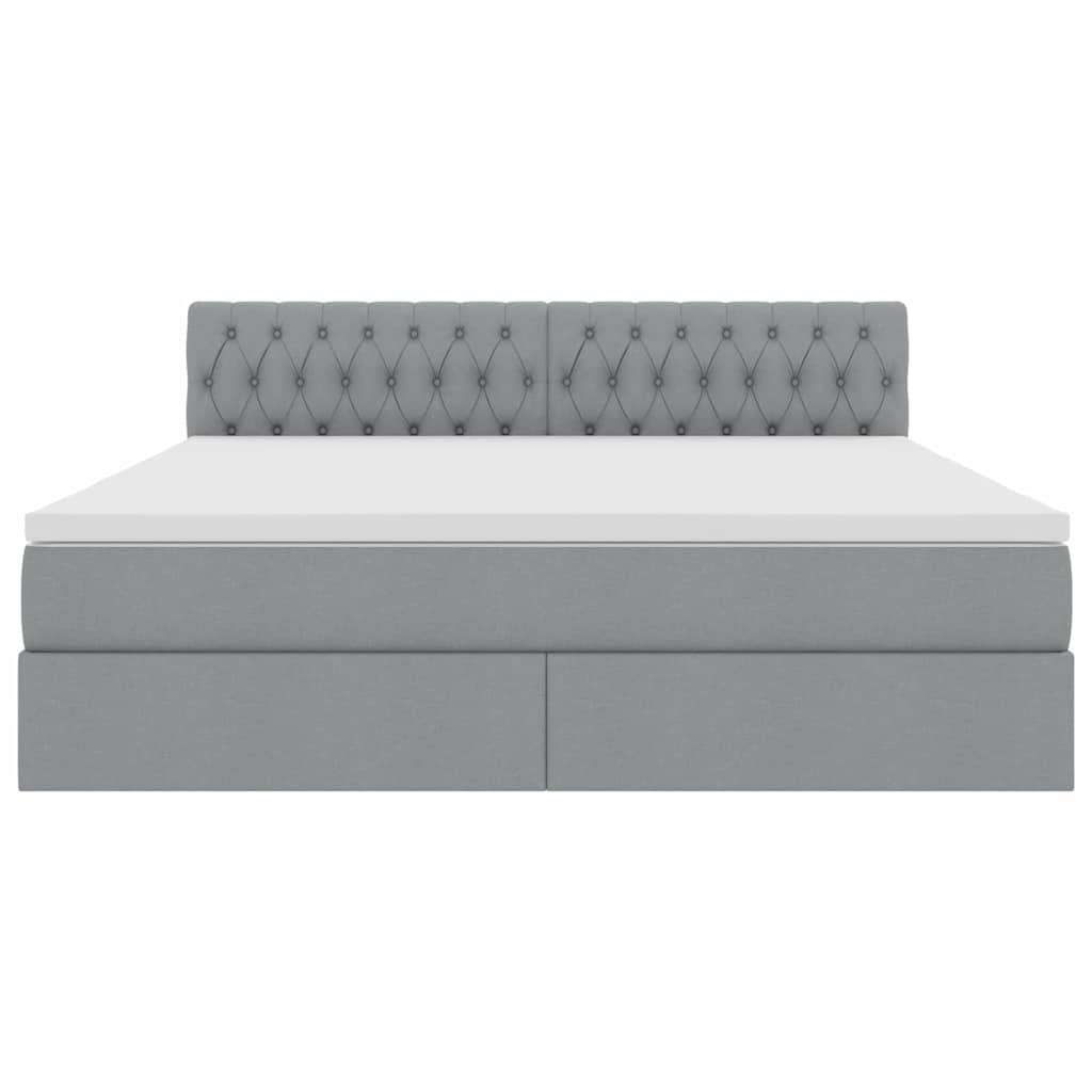 Letto con contenitore e LED Grigio chiaro 160 x 200 cm Tessuto | homemem39