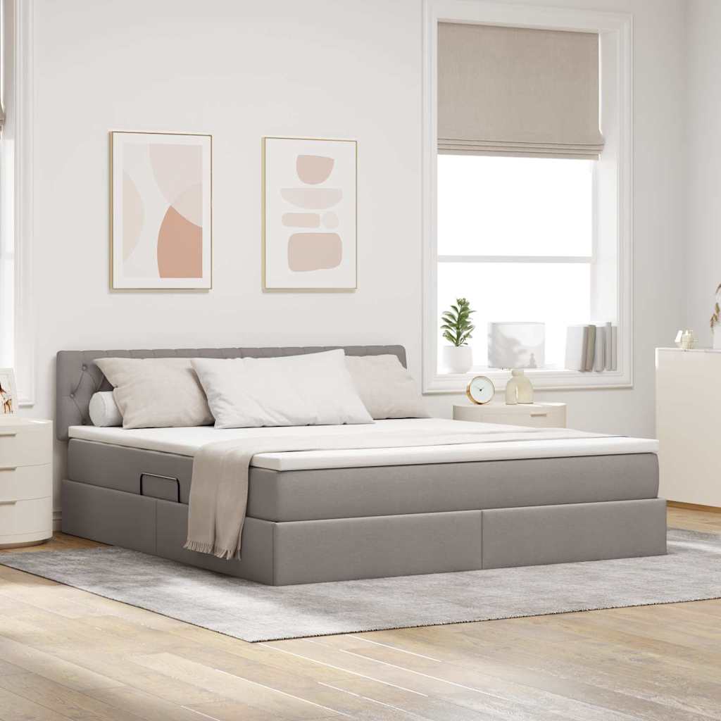 Letto con contenitore e LED con led Talpa 160 x 200 cm Tessuto | homemem39