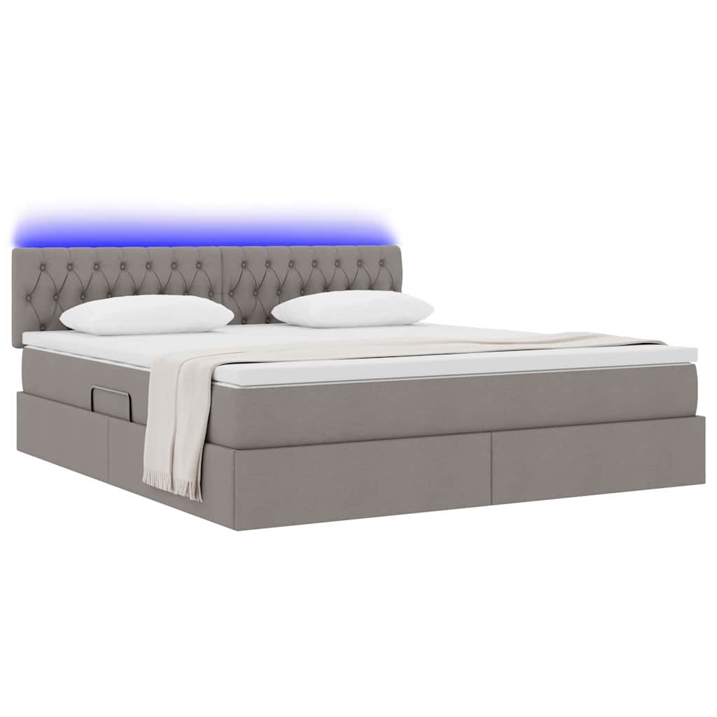 Letto con contenitore e LED con led Talpa 160 x 200 cm Tessuto | homemem39