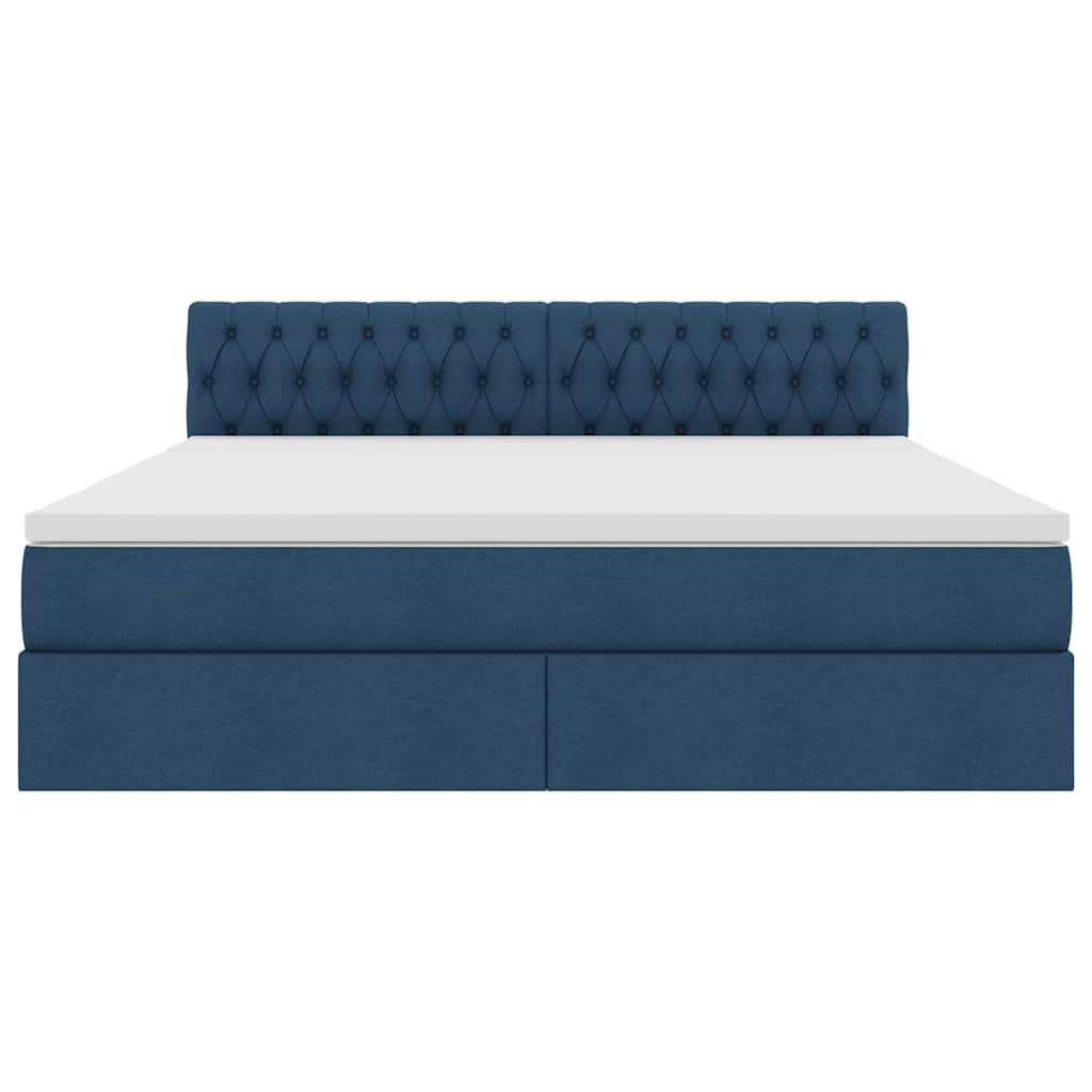 Letto con contenitore e LED con led Blu 160 x 200 cm Tessuto | homemem39