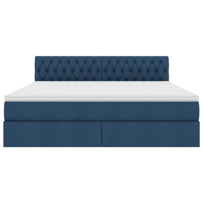 Letto con contenitore e LED con led Blu 160 x 200 cm Tessuto | homemem39
