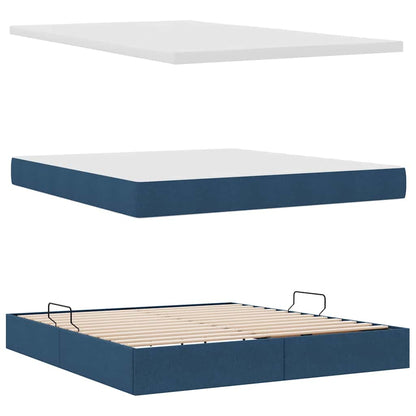 Letto con contenitore e LED con led Blu 160 x 200 cm Tessuto | homemem39