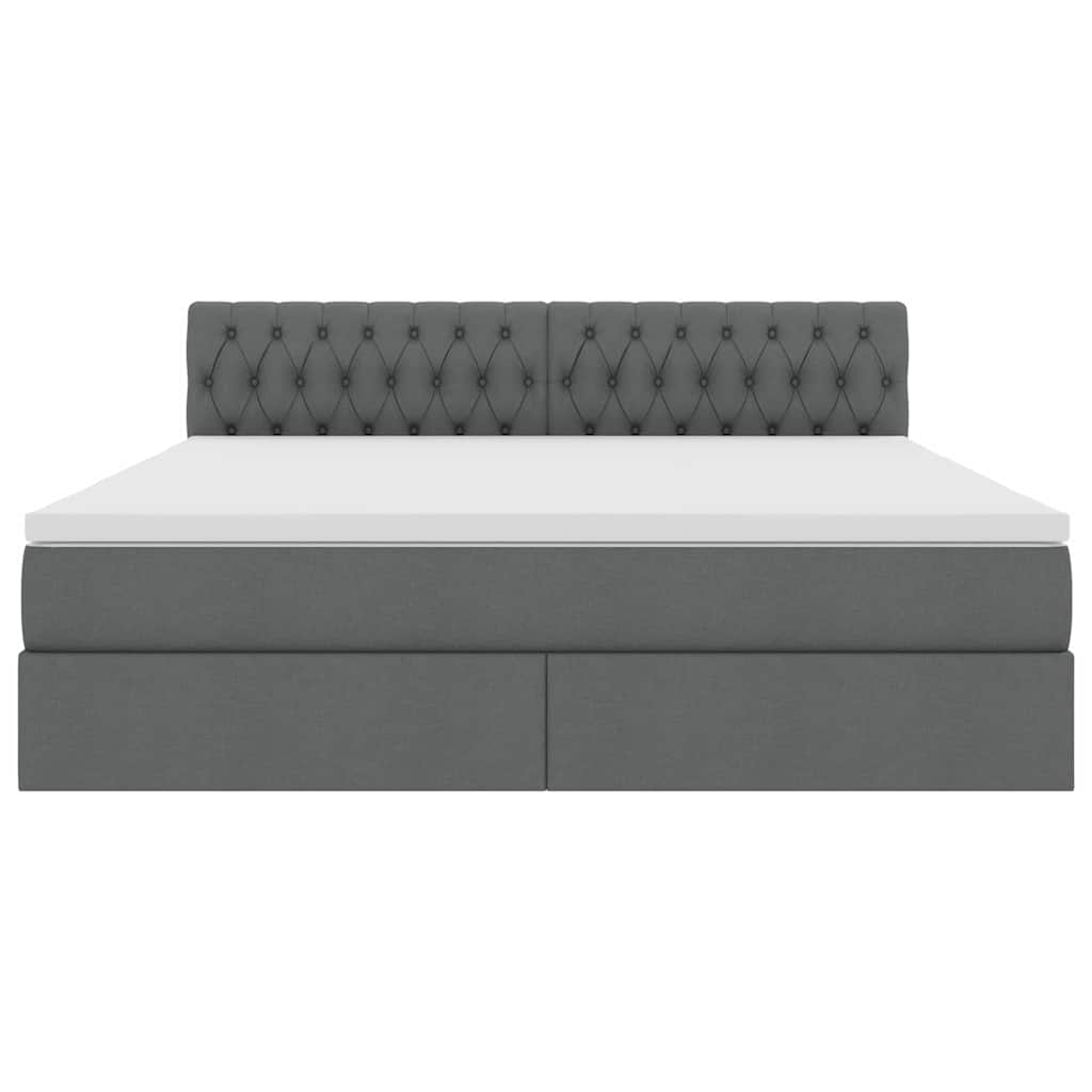 Letto con contenitore e LED Grigio scuro 180 x 200 cm Tessuto | homemem39