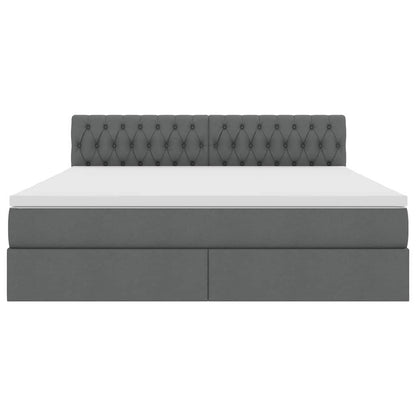 Letto con contenitore e LED Grigio scuro 180 x 200 cm Tessuto | homemem39