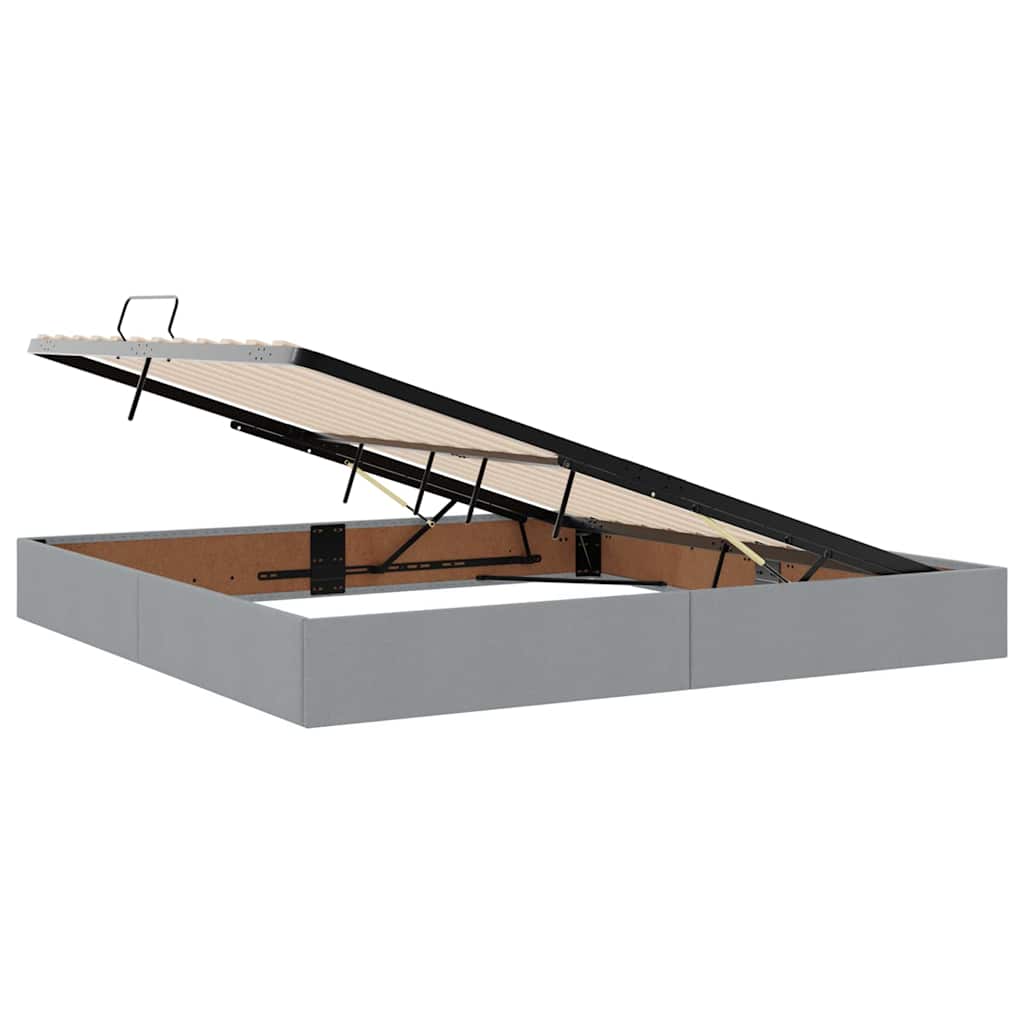 Letto con contenitore e LED Grigio chiaro 200 x 200 cm Tessuto | homemem39