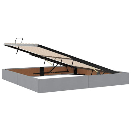 Letto con contenitore e LED Grigio chiaro 200 x 200 cm Tessuto | homemem39