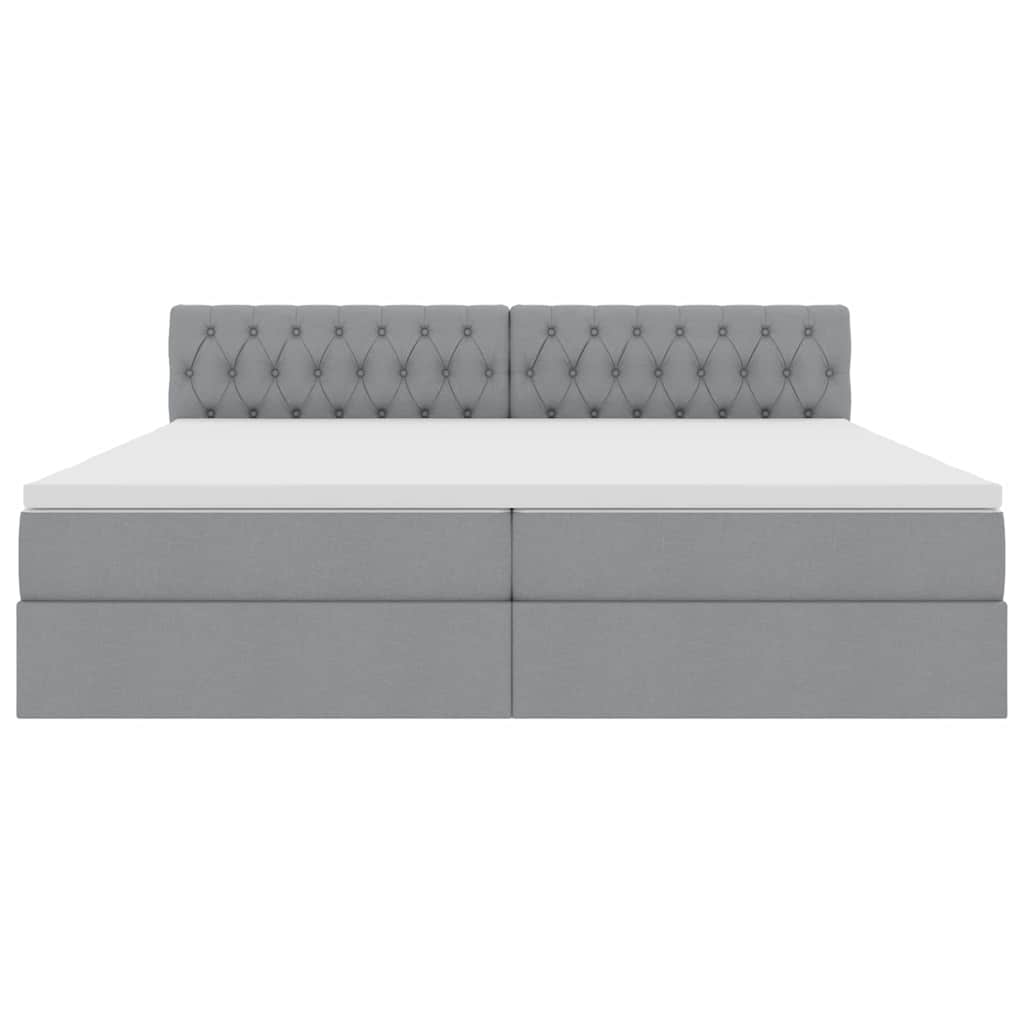 Letto con contenitore e LED Grigio chiaro 200 x 200 cm