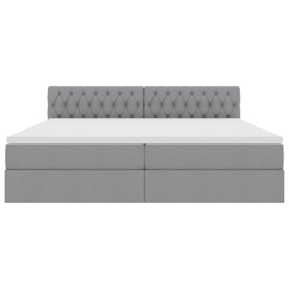 Letto con contenitore e LED Grigio chiaro 200 x 200 cm
