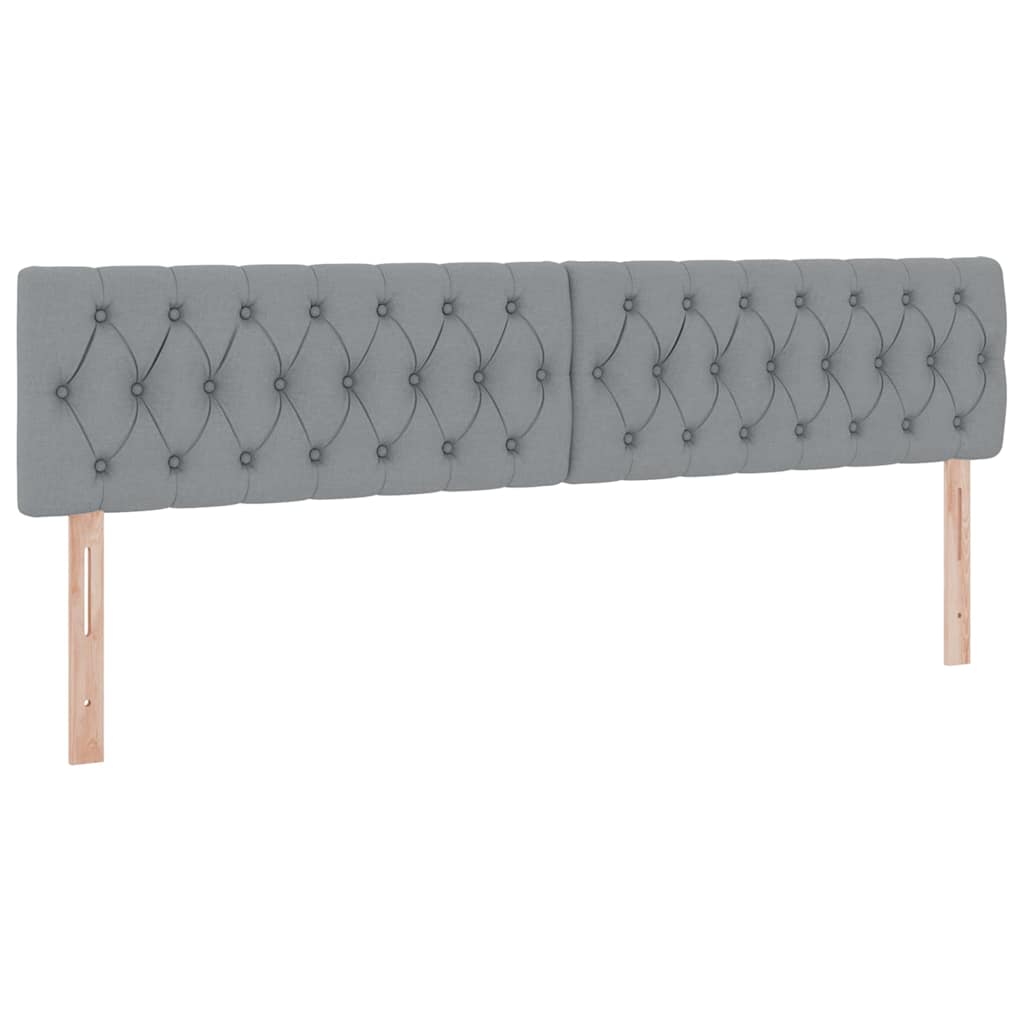 Letto con contenitore e LED Grigio chiaro 200 x 200 cm Tessuto | homemem39