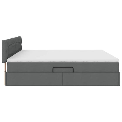 Letto con contenitore e LED Grigio scuro 200 x 200 cm
