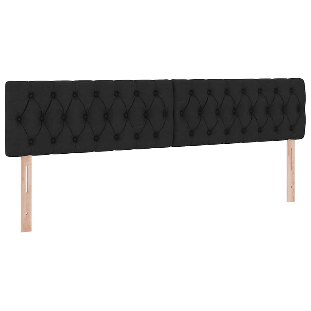 Letto con contenitore e LED con led Nero 200 x 200 cm Tessuto | homemem39