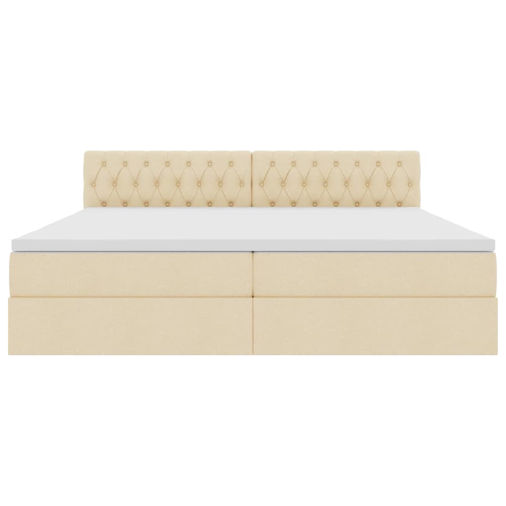 Letto con contenitore LED e materasso Crema 200 x 200 cm