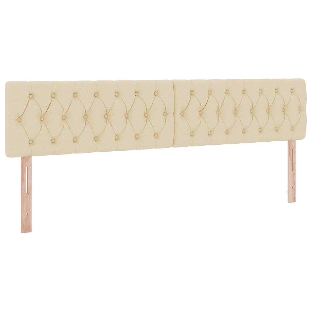Letto con contenitore e LED con led Crema 200 x 200 cm Tessuto | homemem39