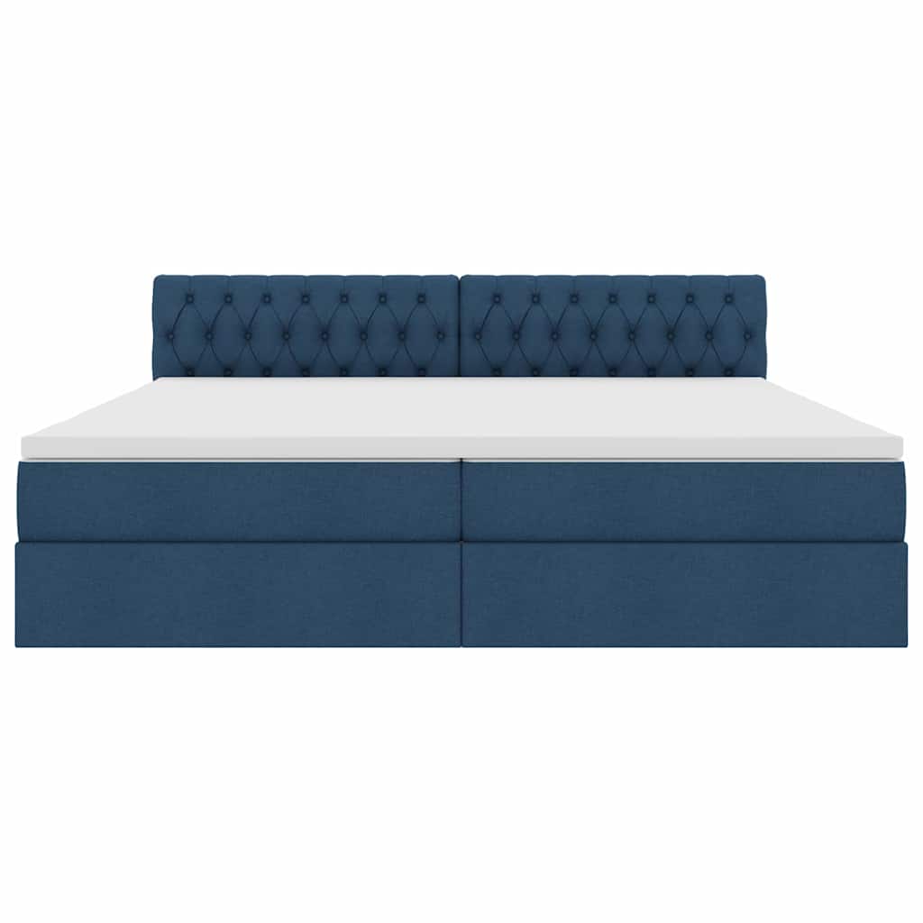 Letto con contenitore e LED con led Blu 200 x 200 cm Tessuto | homemem39