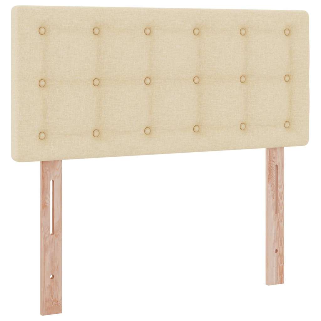 Letto con contenitore LED e materasso Crema 90 x 190 cm Tessuto | homemem39