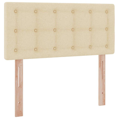 Letto con contenitore LED e materasso Crema 90 x 190 cm Tessuto | homemem39