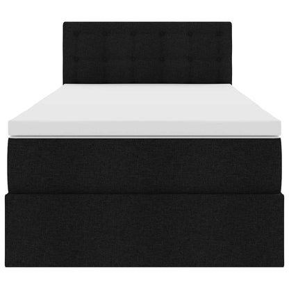 Letto con contenitore e LED con led Nero 90 x 200 cm Tessuto | homemem39