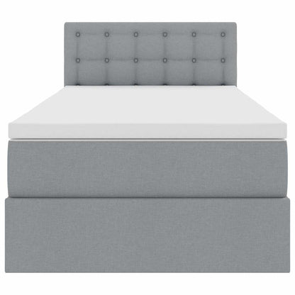 Letto con contenitore e LED Grigio chiaro 100 x 200 cm Tessuto | homemem39