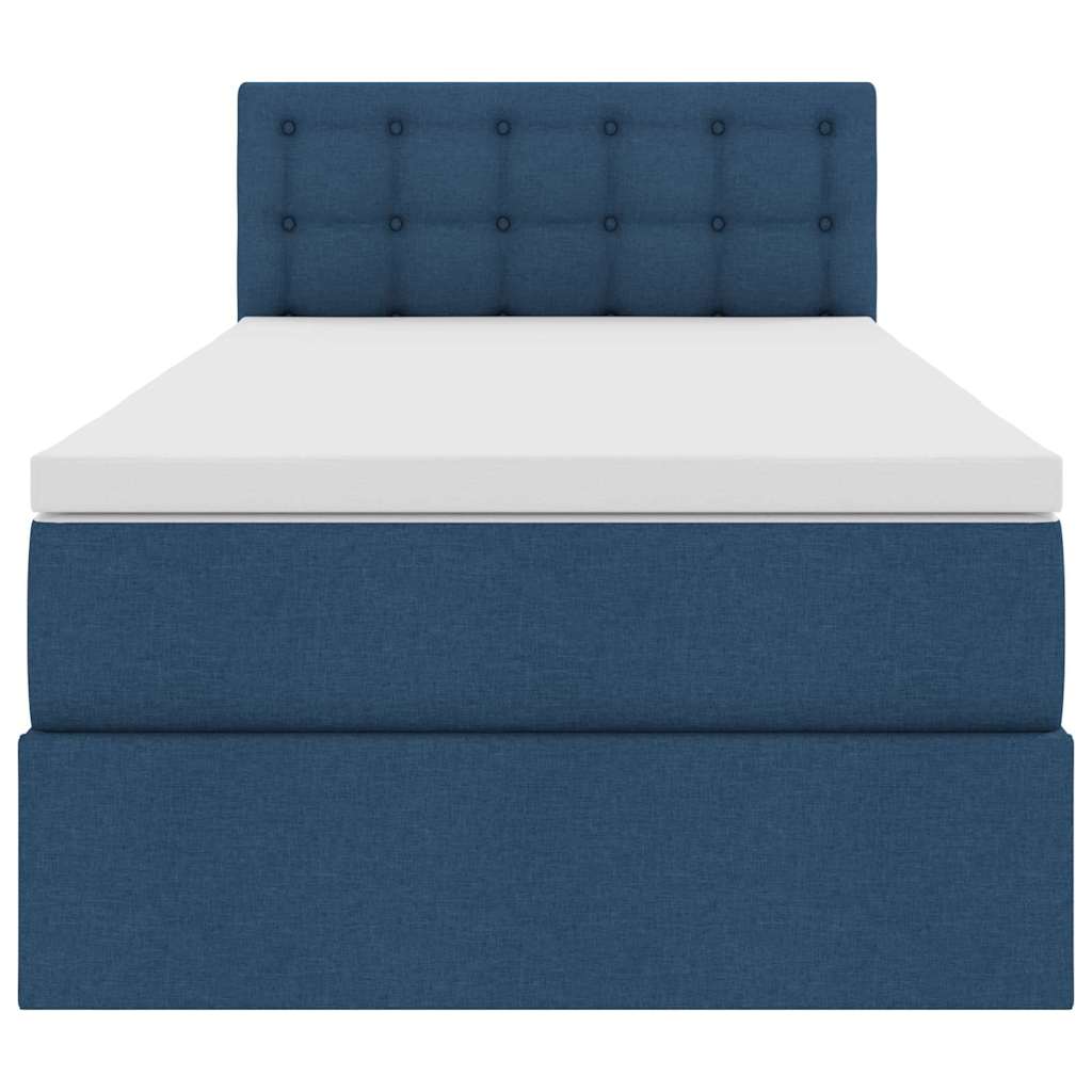 Letto con contenitore e LED con led Blu 100 x 200 cm Tessuto | homemem39