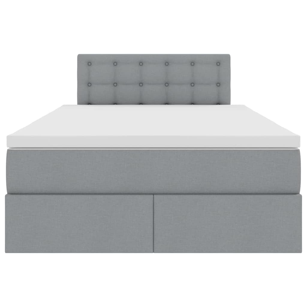 Letto con contenitore e LED Grigio chiaro 120 x 190 cm Tessuto | homemem39