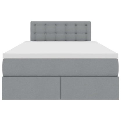 Letto con contenitore e LED Grigio chiaro 120 x 190 cm Tessuto | homemem39