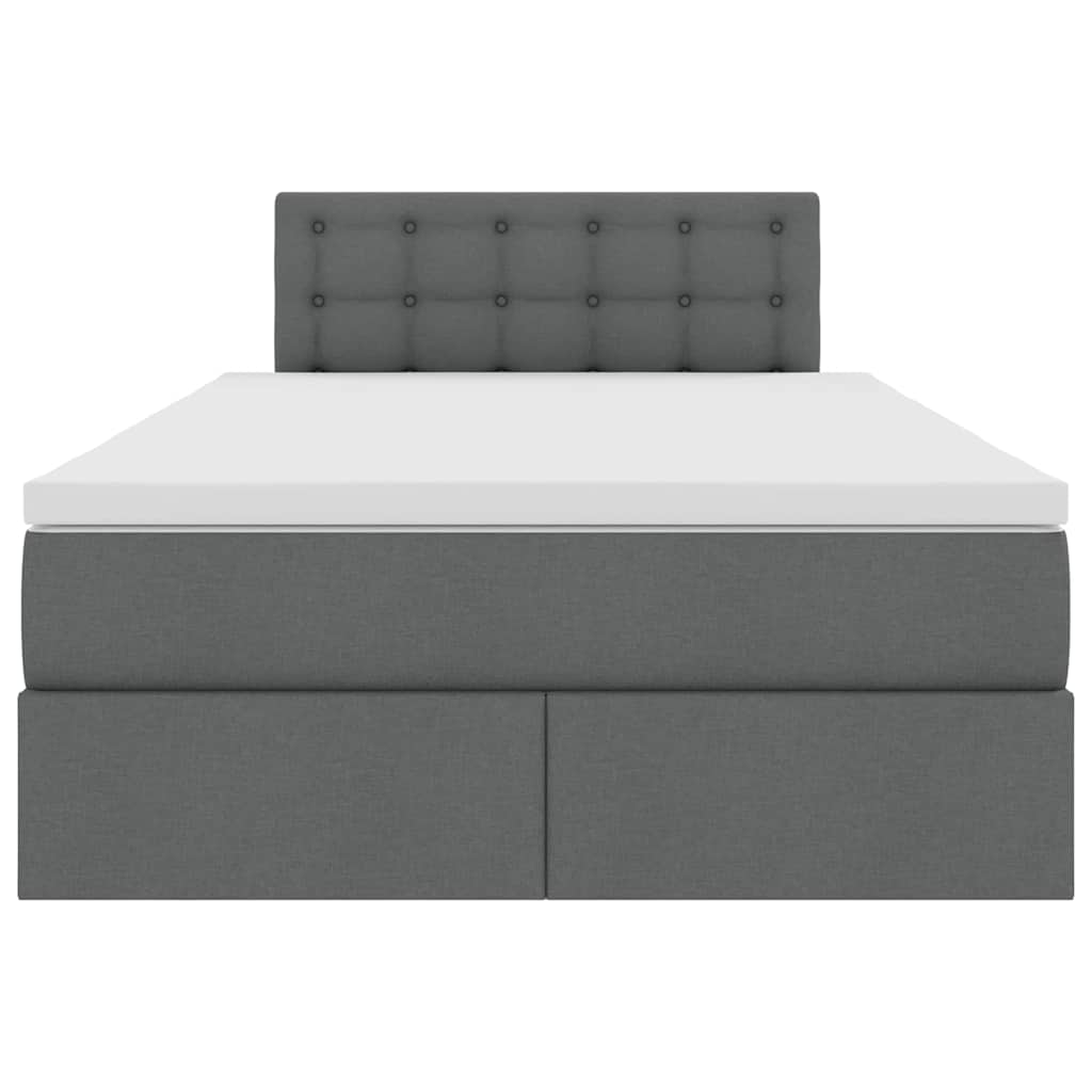 Letto con contenitore e LED Grigio scuro 120 x 190 cm Tessuto | homemem39