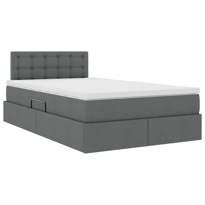 Letto con contenitore e LED Grigio scuro 120 x 200 cm