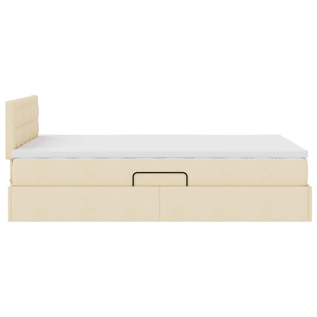 Letto con contenitore LED e materasso Crema 120 x 200 cm