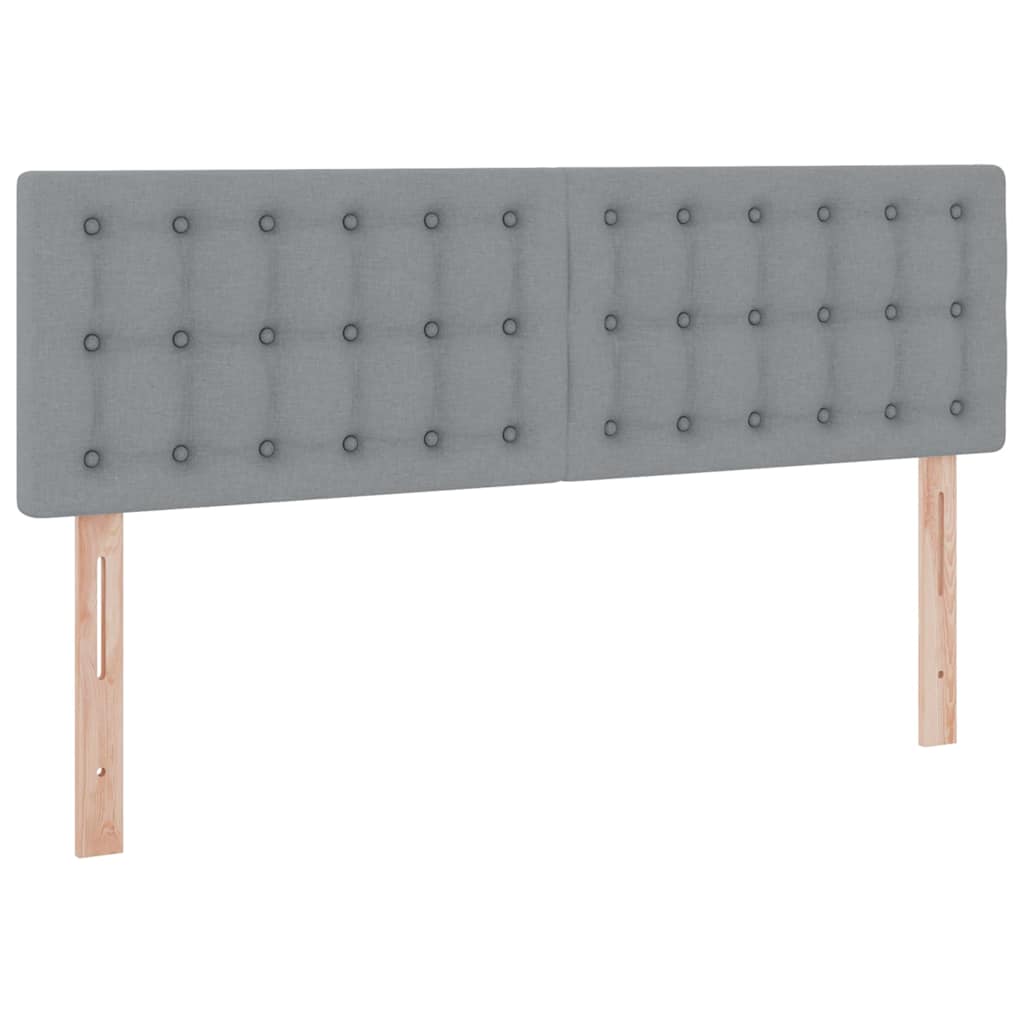 Letto con contenitore e LED Grigio chiaro 140 x 190 cm Tessuto | homemem39