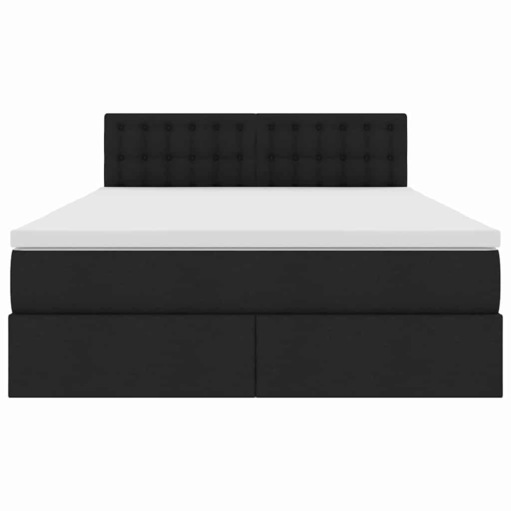 Letto con contenitore e LED Nero 140 x 190 cm Poliestere