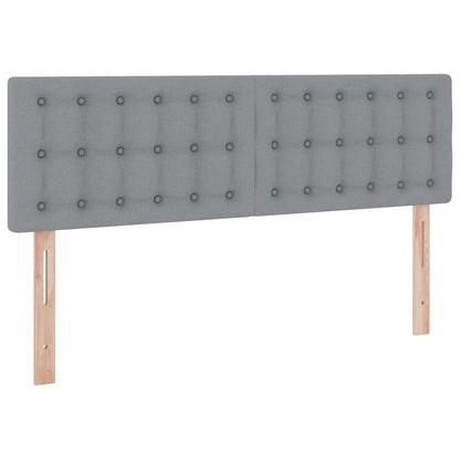 Letto con contenitore e LED Grigio chiaro 140 x 200 cm Tessuto | homemem39