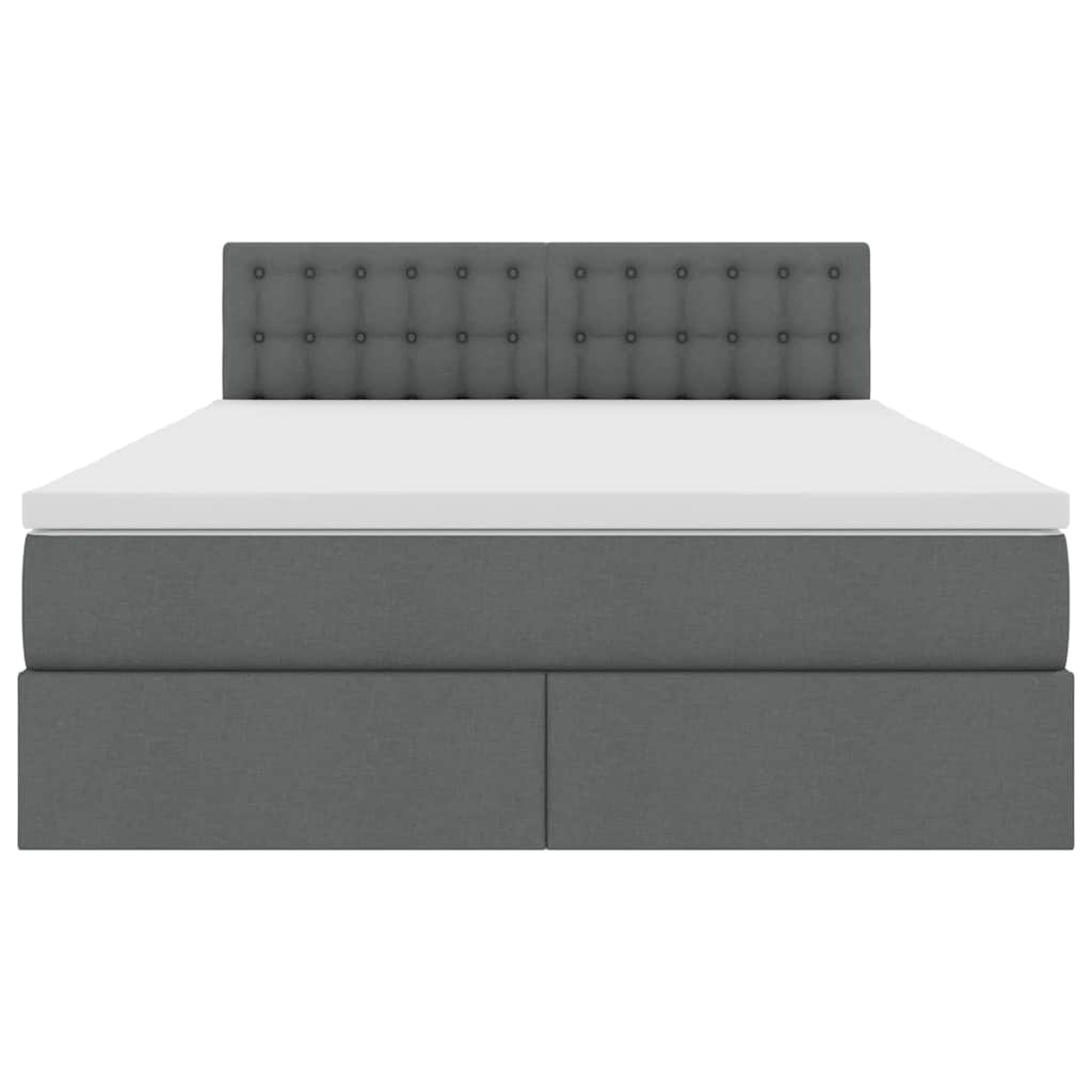 Letto con contenitore e LED Grigio scuro 140 x 200 cm Tessuto | homemem39