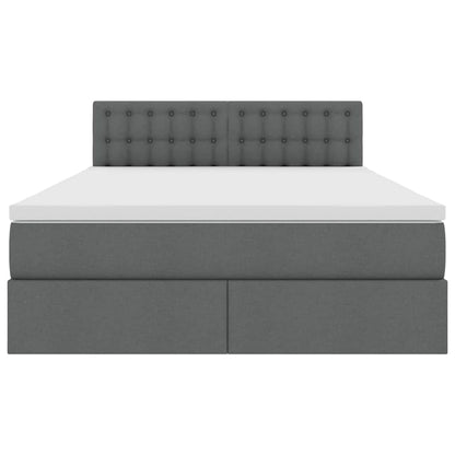 Letto con contenitore e LED Grigio scuro 140 x 200 cm