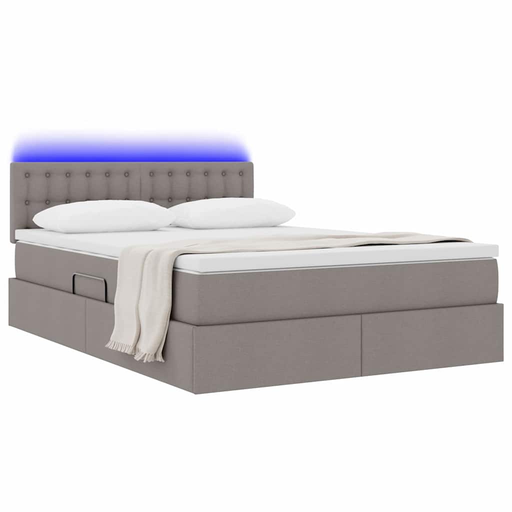 Letto con contenitore e LED con led Talpa 140 x 200 cm Tessuto | homemem39