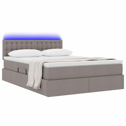 Letto con contenitore LED e materasso Tortora 140 x 200 cm