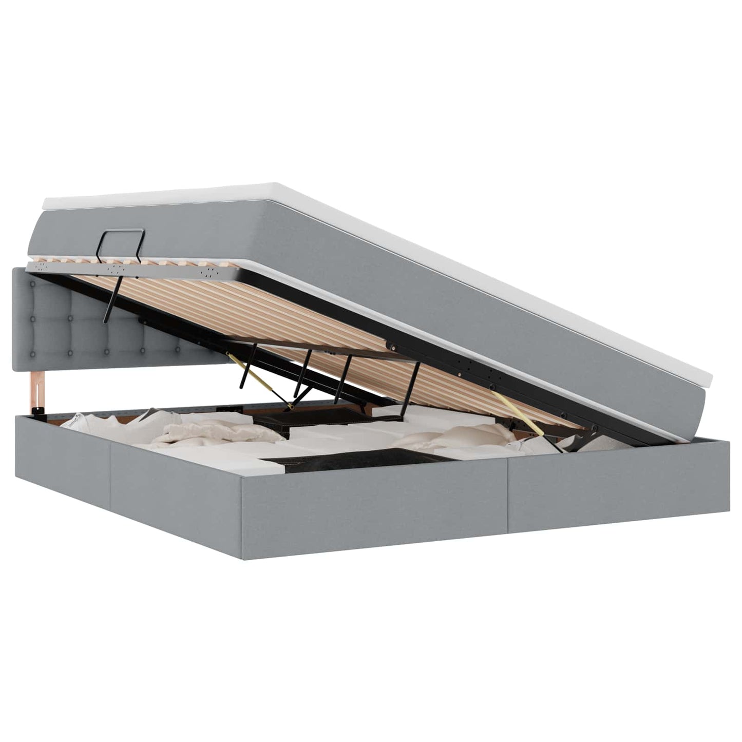 Letto con contenitore e LED Grigio chiaro 180 x 200 cm