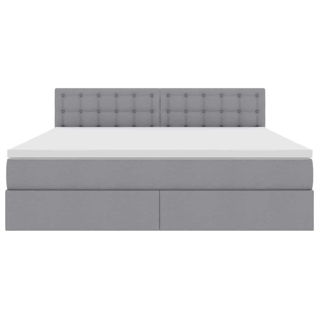 Letto con contenitore e LED Grigio chiaro 180 x 200 cm Tessuto | homemem39