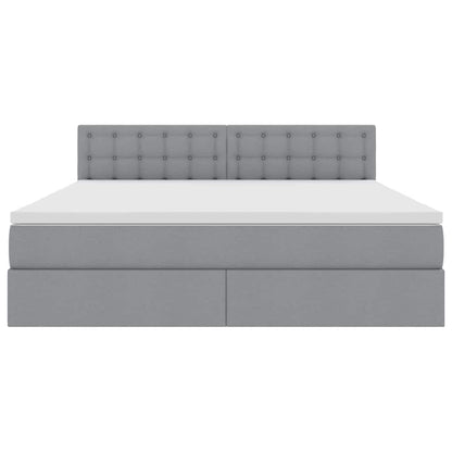 Letto con contenitore e LED Grigio chiaro 180 x 200 cm Tessuto | homemem39