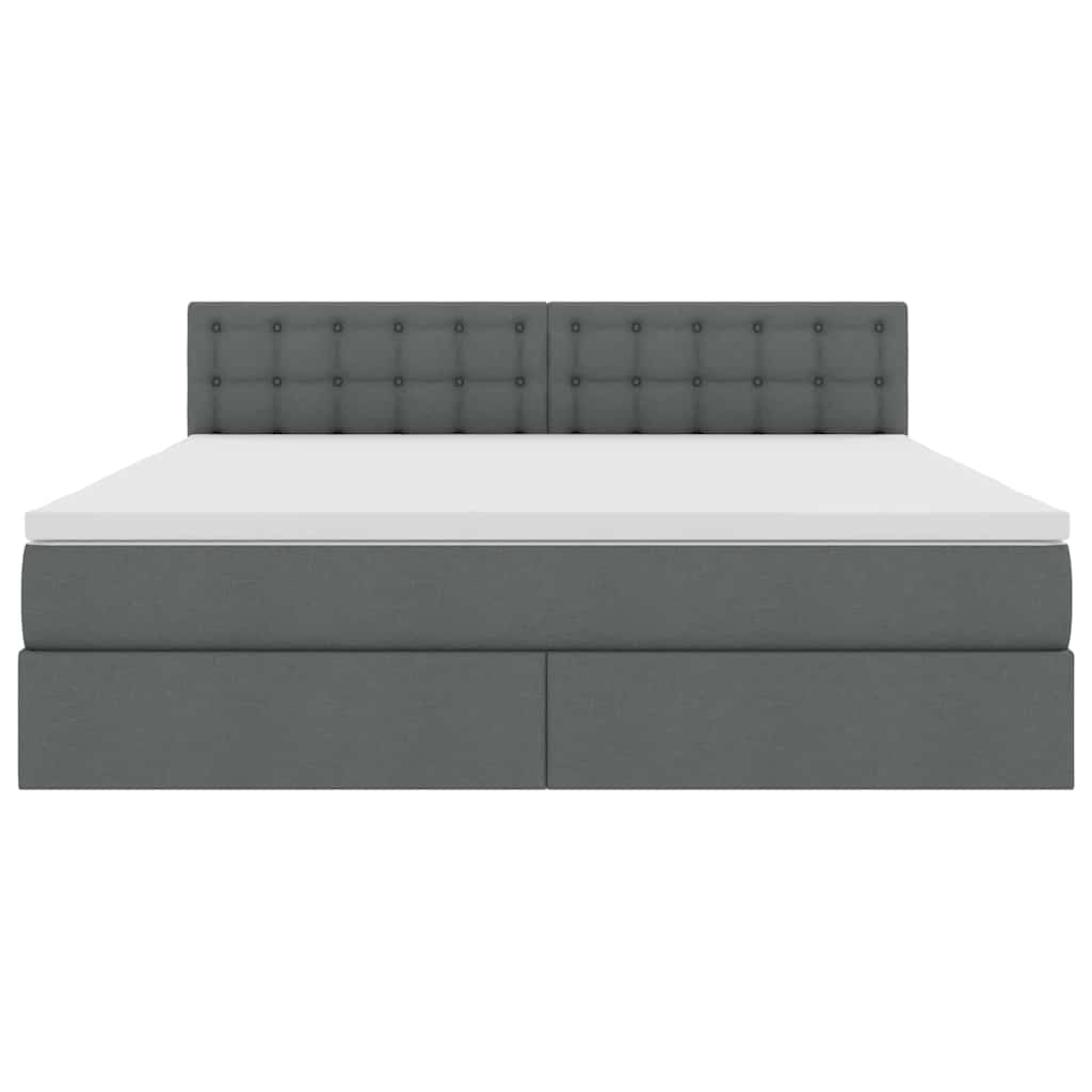 Letto con contenitore e LED Grigio scuro 180 x 200 cm