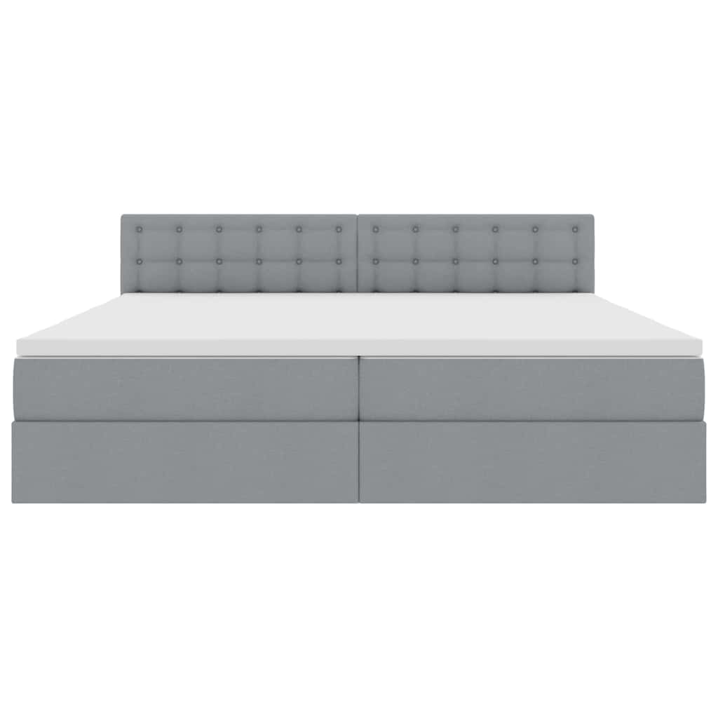 Letto con contenitore e LED Grigio chiaro 200 x 200 cm