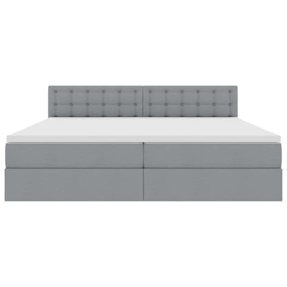 Letto con contenitore e LED Grigio chiaro 200 x 200 cm