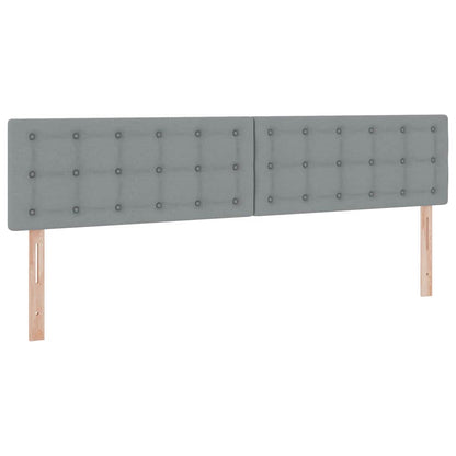 Letto con contenitore e LED Grigio chiaro 200 x 200 cm Tessuto | homemem39