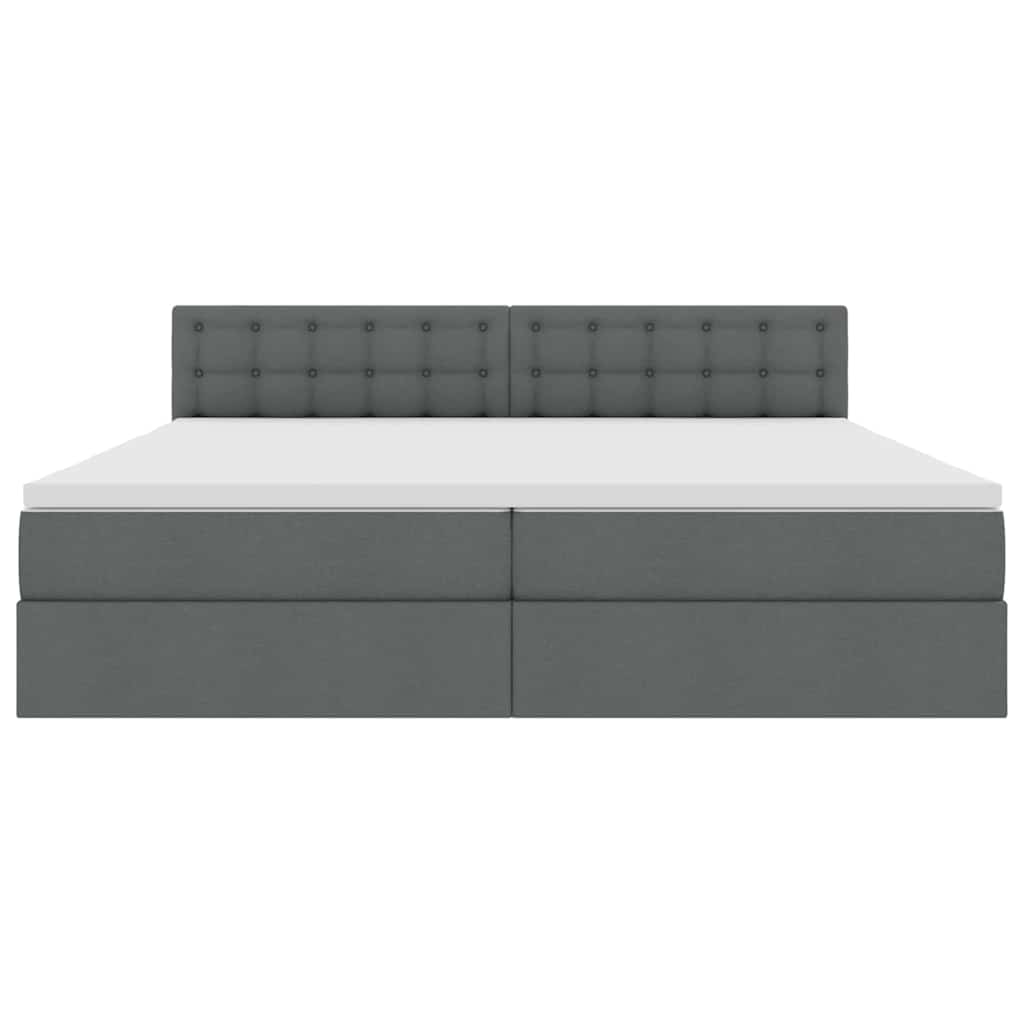 Letto con contenitore e LED Grigio scuro 200 x 200 cm Tessuto | homemem39