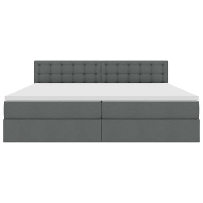 Letto con contenitore e LED Grigio scuro 200 x 200 cm Tessuto | homemem39