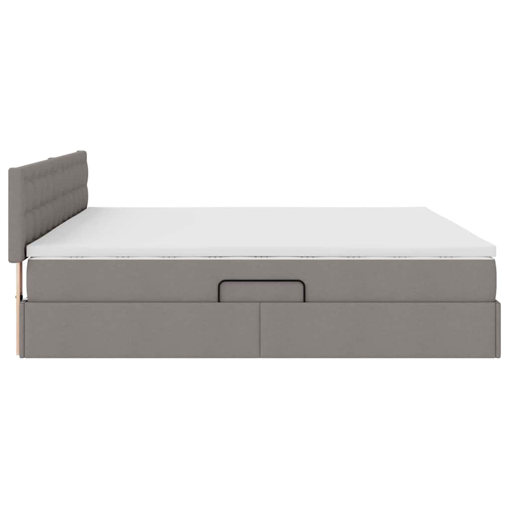 Letto con contenitore LED e materasso Tortora 200 x 200 cm