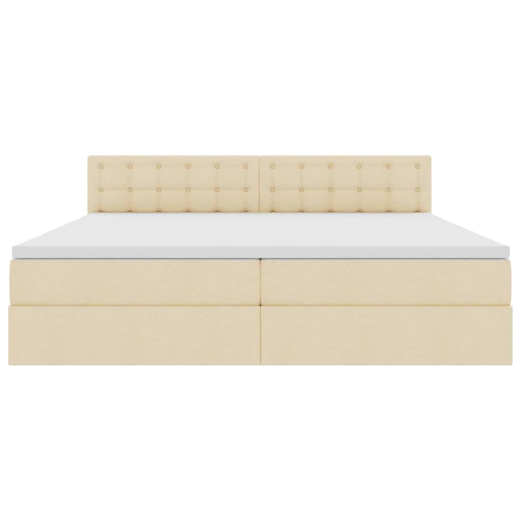 Letto con contenitore LED e materasso Crema 200 x 200 cm
