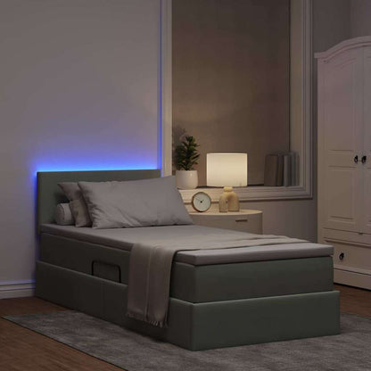 Letto con contenitore e LED Grigio chiaro 90 x 190 cm Velluto | homemem39